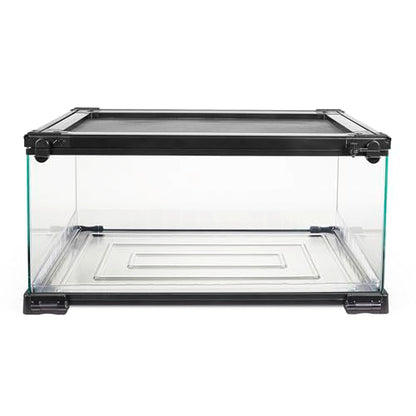 Zilla QuickBuild Reptile 10 Gallon Glass Terrarium Habitat with Bedding Tray For Geckos, Snakes, Lizards, Frogs, Turtles, and Tortoises, 20" x 12" x 10" - size: 20x12x10