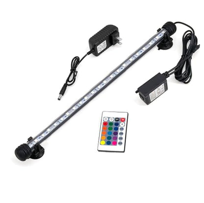 15 inch RGB Aquarium Lights, Underwater Fish Tank Lights IP68 Waterproof Color Changing Adjustable Memory Submersible Remote Control Aquarium Tank Lights - size: 15 Ihcn