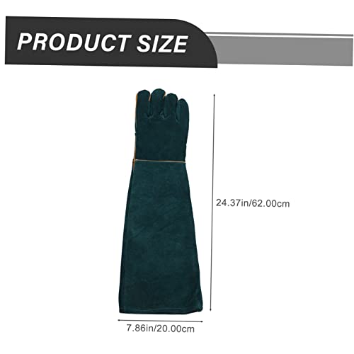 Abaodam 2pcs Pet Feeding Cowhide Gloves Reptile Pet Bite Resistant Protective Gloves for Dogs