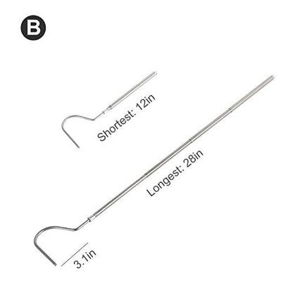 WACOOL 2 in 1 Collapsible Snake Hook, Adjustable Snake Tong Snake Grabber Cather Stick Handheld Pick-up Tool, 2 Hooks Suitable for Small Snake & Large Snake Catching Controlling Moving