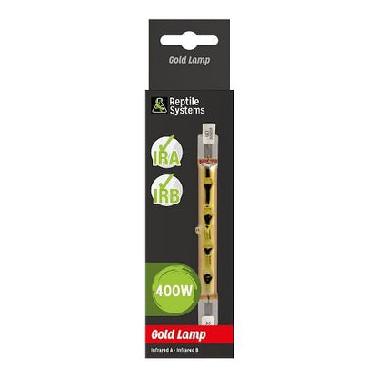Reptile Systems Gold Infrared Replacement Lamp – Durable 400w Heat Source with Enhanced Penetration – for Reptile Habitats, Terrariums & Vivariums – Easy to Install