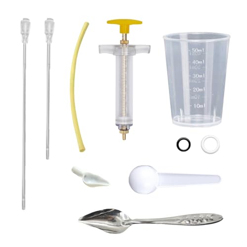 8 Pcs Bird Feeding Syringe Set Feeding Tubes for Baby Birds Parrot Hand Feeding Syringe Pet Syringe Feeding Tube Stainless Steel Metal Feeding Spoon Small Animals (20ml-Set of Eight) - size: 20ml-Set of eight