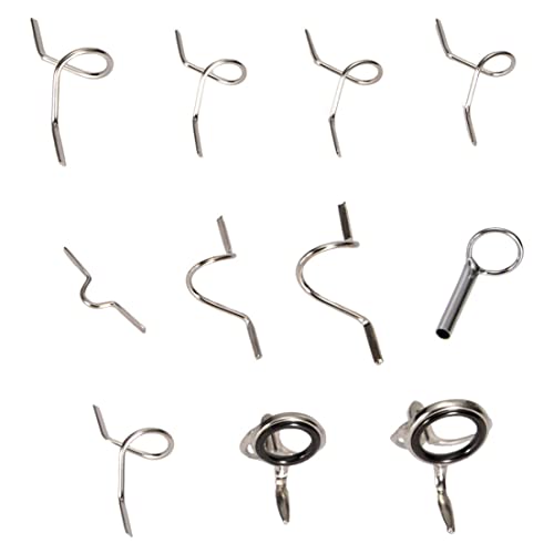 Fly Rod Guides Set, Hard Snake Ring Hook Keeper Fishing Rod Guide Tip Repair Kit Cases & Tubes