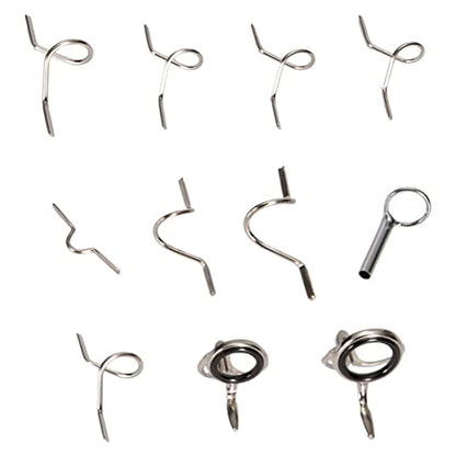 Fly Rod Guides Set, Hard Snake Ring Hook Keeper Fishing Rod Guide Tip Repair Kit Cases & Tubes