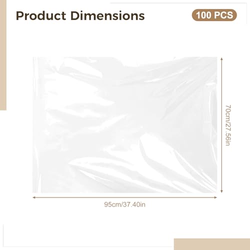 100 Pcs Rabbit Cage Liners, 37.5 x 27.5 in / 95 x 70 cm Disposable Plastic Films, Leak-Proof Cage Liners for Guinea Pig, Hamster, and Small Animals, Transparent