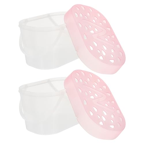 BESPORTBLE 2pcs Portable Small Pet Cages for Turtles and Hamsters Comfortable Reptile Storage Cases Observation Window for Travel and Outdoor Use - color: Pink