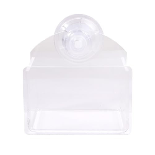 LIOOBO Suction Cup Pet Reptile Feeder Bowl Durable Translucent Water and Food Dish for Lizard Turtle Gecko and Other Reptiles Space Saving Wall Mount Design
