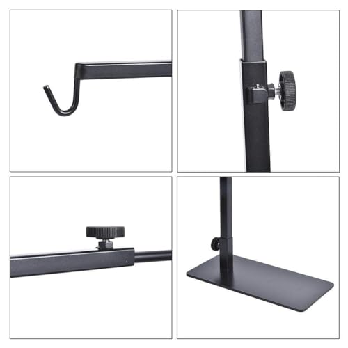 Hamiledyi Adjustable Reptile Lamp Stand 15"-25" Metal Bracket - Heavy-Duty Heat/UVB Light Holder for Reptile Terrariums, Turtle Tanks & Amphibian Habitats