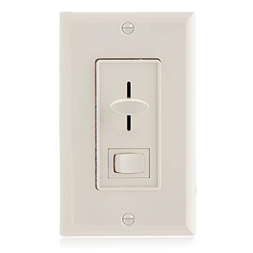 Maxxima LED Dimmer Electrical Light Switch, Almond, 3-Way/Single Pole Use | 600 Watt Max, LED and Incandescent Compatible, Wall Plate Cover Included - color: Almond