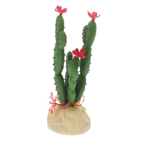 TOYANDONA Artificial Plastic Cactus Decoration for Fish Tank Low Maintenance Simulated Plant Ornament for Aquariums Reptile Terrariums Decor