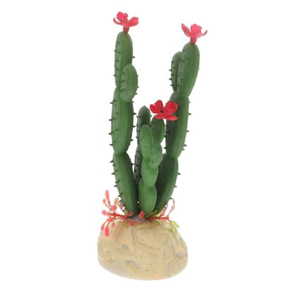 TOYANDONA Artificial Plastic Cactus Decoration for Fish Tank Low Maintenance Simulated Plant Ornament for Aquariums Reptile Terrariums Decor