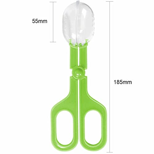 Reptile Feeding Clamp Reptile Poop Scoop Cage Fish Tank Cleaning Tools Green Feeding Tool Feeding Clamp Litter Clamp for Gecko Lizard Bearded Dragon
