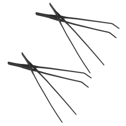HANABASS 4pcs Long Aquarium Tweezers Stainless Steel Fish Tank Tongs for Seedling Planting and Reptile Feeding