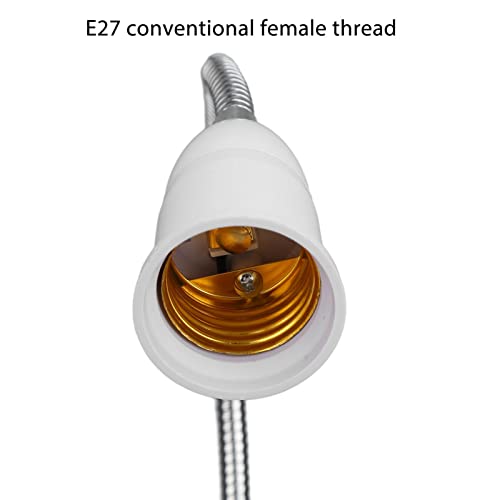 Luqeeg Clip Desk Lamp Socket, 360° Flexible Wire Neck Clip, E27 Flexible Light Socket Reading Light Stand Clamp Lamp Fixture 5.9ft Cable with On/Off Switch for Plants Grow Study Work Salon(US Plug)