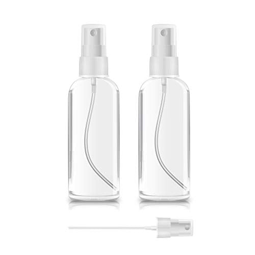 ZEROFIRE 2 Pack Spray Bottles 1oz Clear Plastic Empty Refillable Mini Spritzer for Travel, Cleaning, Gardening, Skin Care Atomizer for Essential Oils, Perfume - color: 2 Pack, size: 1 Ounce