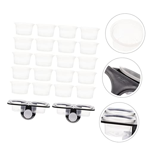 Yardwe 1set Reptile Feeding Platform Double Cups Practical Ledge for Reptile Feeding Easy to Clean Bowl for Lizards Geckos and Other