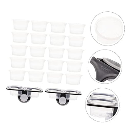 Yardwe 1set Reptile Feeding Platform Double Cups Practical Ledge for Reptile Feeding Easy to Clean Bowl for Lizards Geckos and Other