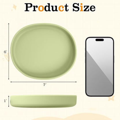 BNOSDM Silicone Dog Food Plate Shallow Dog Bowl Flat Cat Dish 1 Pack Small Puppy Plates for Small Dogs and Cats Whisker Fatigue Pet Feeding Bowls for Dry and Wet Food (Green) - color: 1 Pcs - (Green)