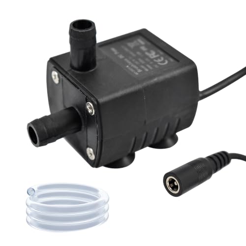 CONQUERALL DC 12V 5W Waterproof Submersible Pump 200L/H 2m with 3.3ft Tube for Yard Drainage, Hydroponics and Solar Fountain - color: 12v 5w 200l/H 2m Head