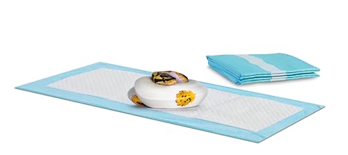 Disposable Reptile Pads, Absorbent Tub Liner Bedding Mats for Snakes, Lizards, Geckos & Tortoises, Hygienic Pet Habitat Substrate Sheets, 16.75" x 6" 5 Pack