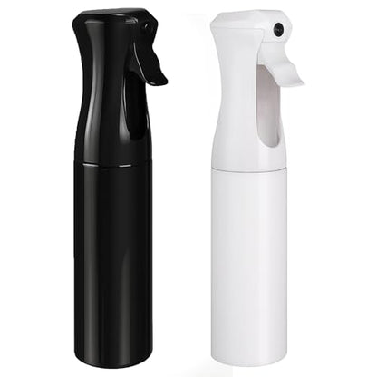 Aquableu Spray Bottle for Hair – Continuous Mist Spray Bottle for Hair Care, Styling, Cleaning, Plants, Pets & Essential Oils (Variety Pack of 2 - Black & White, 6.76oz/200ml) - color: Black + White - Variety Pack