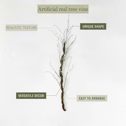 47in bendable dragon whisker moss artificial branch reptile vine branch fake tree trunk hanging plant suitable for outdoor decoration ecological box landscaping garden furniture Christmas decoration