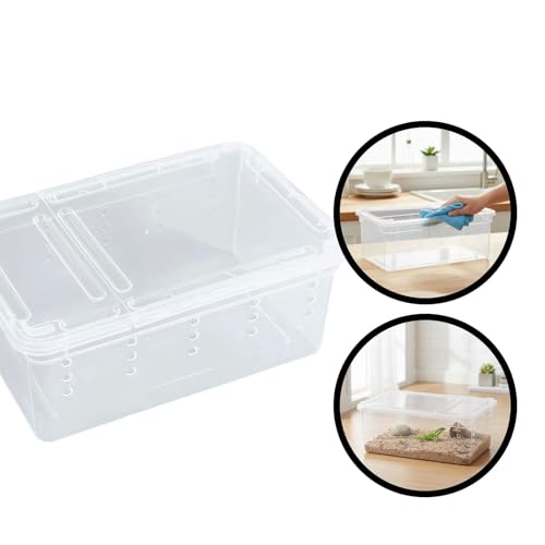 Reptile Terrarium with Ventilation for Small Animal Housing and Habitat - size: 19x12.5x7.5 cm