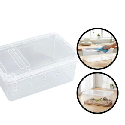 Reptile Terrarium with Ventilation for Small Animal Housing and Habitat - size: 19x12.5x7.5 cm