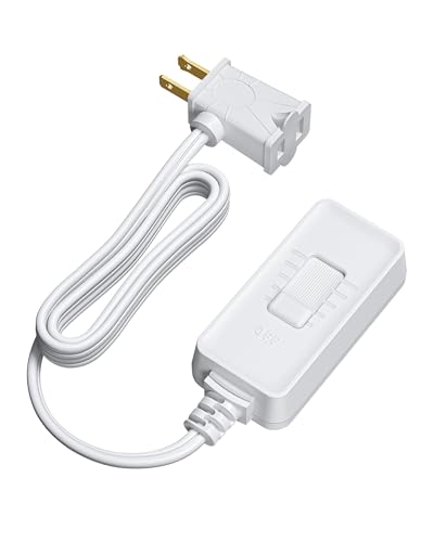DEWENWILS Plug in Dimmer Switch for Lamp, Table Lamp Dimmer for Dimmable LED/CFL Lights and Incandescent Bulbs, Full Range Slide Control, 5 ft Extension Cord, White - color: White, size: 1 pack