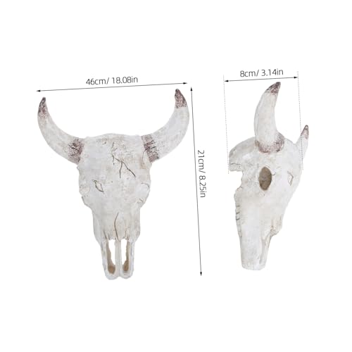 Toyvian Resin Cattle Skull Aquarium Decor Unique Reptile Hideout for Terrarium for Geckos Lizards and Spiders Artificial Habitat Ornament