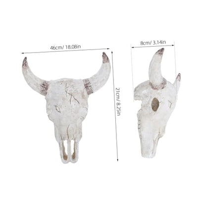 Toyvian Resin Cattle Skull Aquarium Decor Unique Reptile Hideout for Terrarium for Geckos Lizards and Spiders Artificial Habitat Ornament