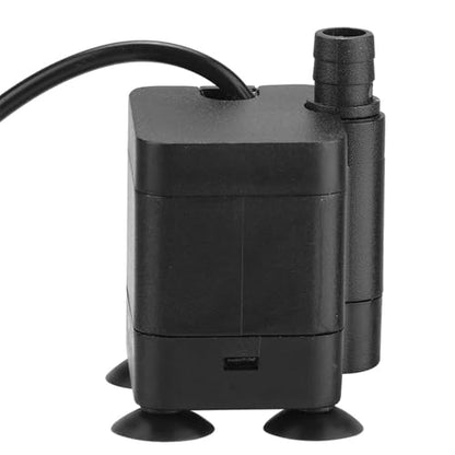 Mini USB Submersible Water Pump | 5V Low Voltage Safe for Fish Aquarium | Quiet Aquarium Pump with Adjustable Flow | 120L / H, 4 - Vane Turbine