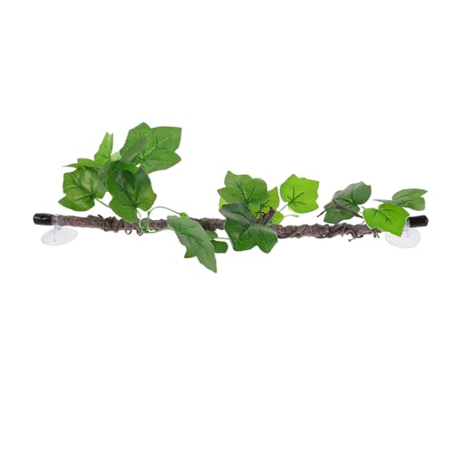 BESPORTBLE Simulated Vine Climbing Branch with Suction Cup Flexible Artificial Reptile Plants Terrarium Decor for Bearded Dragon Gecko Snake Amphibian Habitat