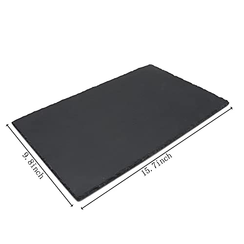 JIH Reptile Basking Platform 15.7 by 9.8 inch, Natural Rock Reptile Food Bowl Tortoise Feeding Dish Habitat Decor - size: 40x25cm