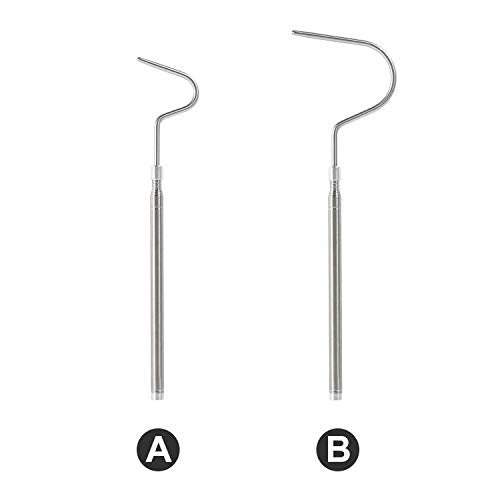 WACOOL 2 in 1 Collapsible Snake Hook, Adjustable Snake Tong Snake Grabber Cather Stick Handheld Pick-up Tool, 2 Hooks Suitable for Small Snake & Large Snake Catching Controlling Moving
