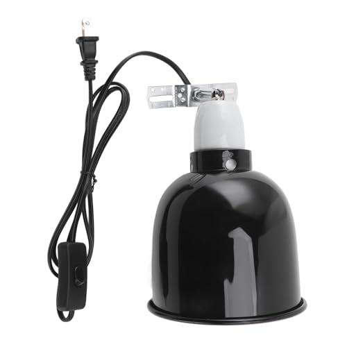 Fockety Repta Clamp Lamp, Deep Dome Reptile Heat Lamp Fixture, 360 Degree Rotating Stainless Steel UVA UVB Lampshade Heating Light Cover for Lizards Turtles Snakes Bulb Not Included (US