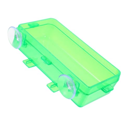 Toddmomy Reptile Feeding Trough Water Dish Suction Cup Food Bowl for Lizards Snakes Chameleons Interlocking Feeding Tray for Reptile Tank Accessories - color: Light Green, size: 13.50X6.50X3.50CM