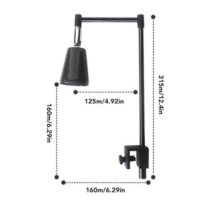 Reptile Lamp Light Stand, Adjustable Height Multi Angle Rotation Reptile Lamp Stand Strong Fixing Easy to Assemble Stable for Lizards for Brooder Boxes (US Plug 110V)
