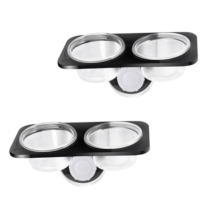 COLLBATH 2Pcs Reptile Food Bowl with Suction Cup Wall Hanging Feeder for Lizards and Geckos Durable Feeding Supplies with Strong Suction for Stable Use Tanks