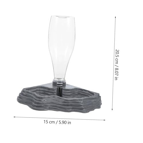 Reptile Turtle Feeder,Water Feeder Automatic Water Dispenser Waterer Feeding for Turtle Dragons Lizards Geckos for Terrarium Reptile Food Bowl Tank Lizard (Grey)