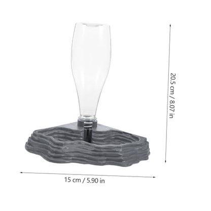 Reptile Turtle Feeder,Water Feeder Automatic Water Dispenser Waterer Feeding for Turtle Dragons Lizards Geckos for Terrarium Reptile Food Bowl Tank Lizard (Grey)