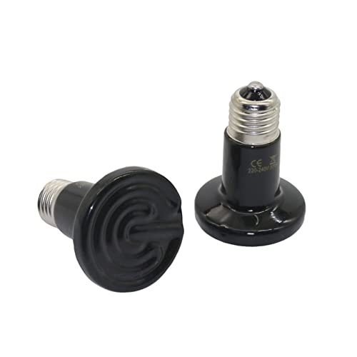 10 Pcs 25W 50W 75W 100W E27 Pet Heating Light Pet Brooder Lamp Mini Infrared Ceramic Heat Bulb Black for Reptile(75W) - color: 75W