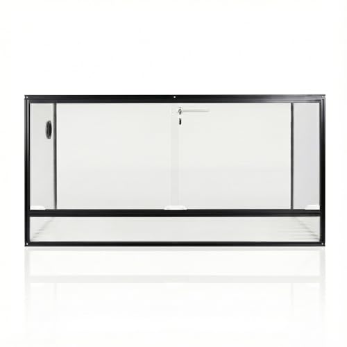 120 Gallon Bearded Dragon Tank, 48x24x24 Reptile Enclosure, Black - color: Black