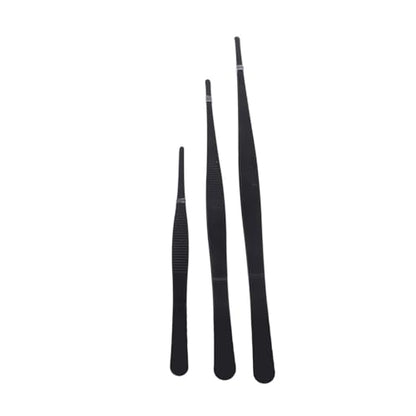 TOPINCN Reptile Feeding Long Tongs, Prevent Slip Stainless Steel Reptile Feeding Tweezers Set Easy Cleaning for Snake (Straight)