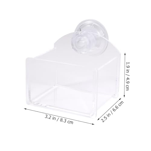 BESPORTBLE Suction Cup Reptile Feeder Water and Food Bowl Durable Transparent Feeding Container for Lizards Turtles and Geckos Space-Saving Design for Easy Installation and Cleaning