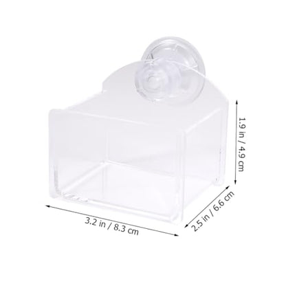 BESPORTBLE Suction Cup Reptile Feeder Water and Food Bowl Durable Transparent Feeding Container for Lizards Turtles and Geckos Space-Saving Design for Easy Installation and Cleaning