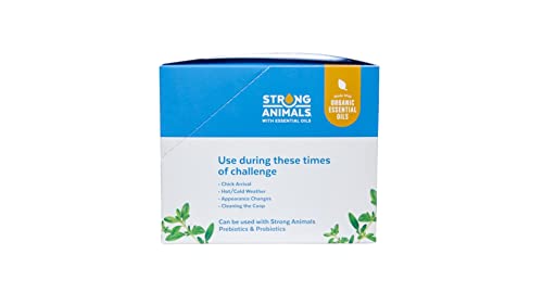 Strong Animals Electrolytes + Vitamins, Chicken Electrolytes for Water with Organic Thyme Essential Oil & Vitamins, Hydration & Nutrient Support for Backyard Flocks, 30 Single-Serve Packets