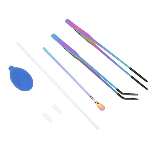 YUYTE Reptile Feeding Tongs with Rubber Tip, Reptile Feeder Tool Kit Stainless Steel Feeding Tweezers for Plants Pet Care and Gardening, Tank Accessories Aquariums Supplies