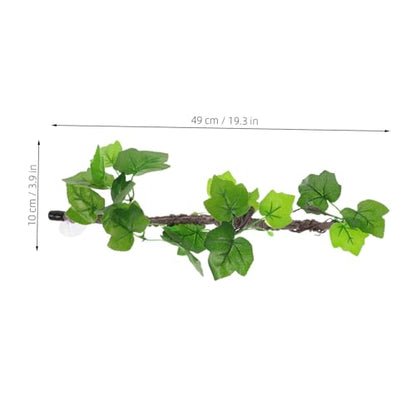 balacoo Realistic Artificial Vine Branch for Reptile Terrarium, Bendable Plastic Climbing Vine with Leaves, Tropical Jungle Plant Decor for Bearded Dragons, Geckos, and Amphibians