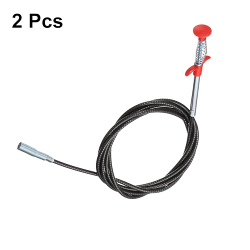 HARFINGTON 2pcs Flexible Grabber Claw Pick Up Tool 0.47" Dia. 79" 4 Claws Stainless Steel Cleaning Hook Unclog Sink Sewer Hair Drain Cleaner Tool Sink Unclogger for Toilet Bathtub Sewer - size: 79"